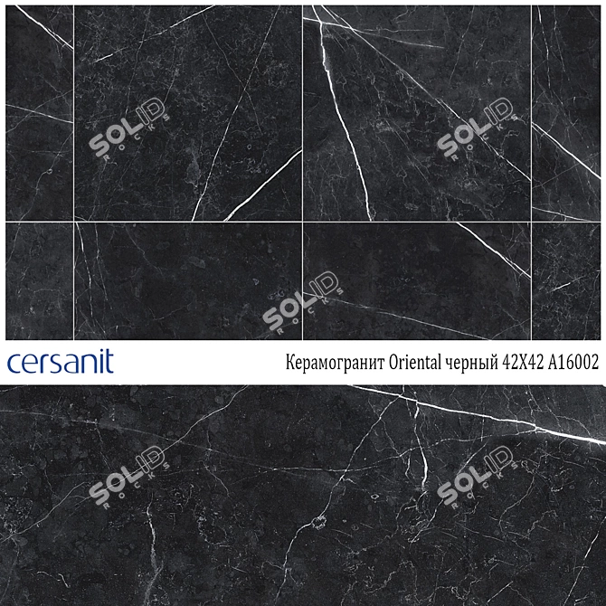 Cersanit Oriental Black Porcelain - 42X42 3D model image 1