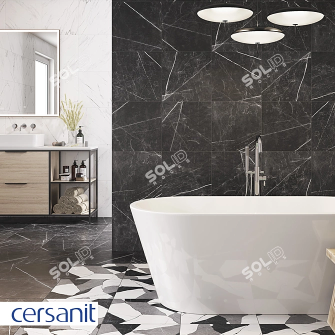 Cersanit Oriental Black Porcelain - 42X42 3D model image 2