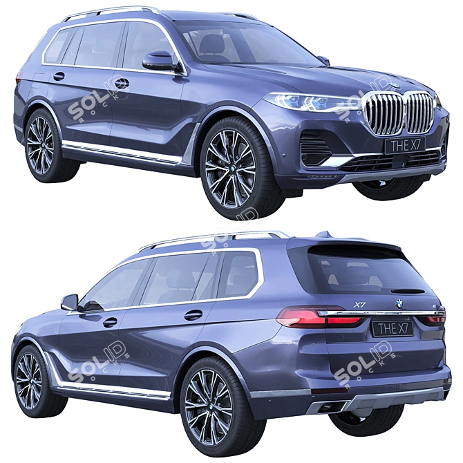 Premium BMW X7 Model - Detailed Exterior & Partially Rendered Interior 3D model image 1