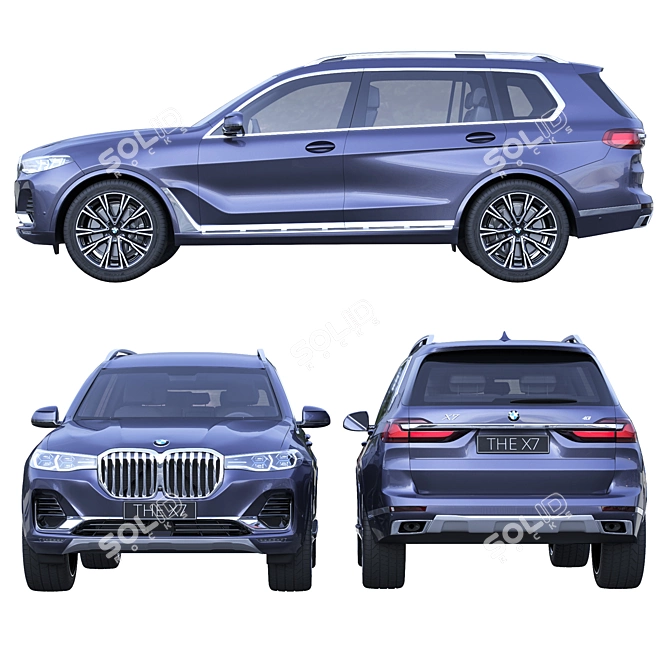 Premium BMW X7 Model - Detailed Exterior & Partially Rendered Interior 3D model image 2