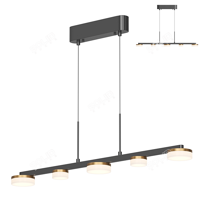 Elegant Disk LED Pendant Light 3D model image 1