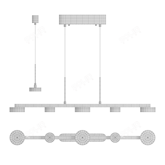 Elegant Disk LED Pendant Light 3D model image 5