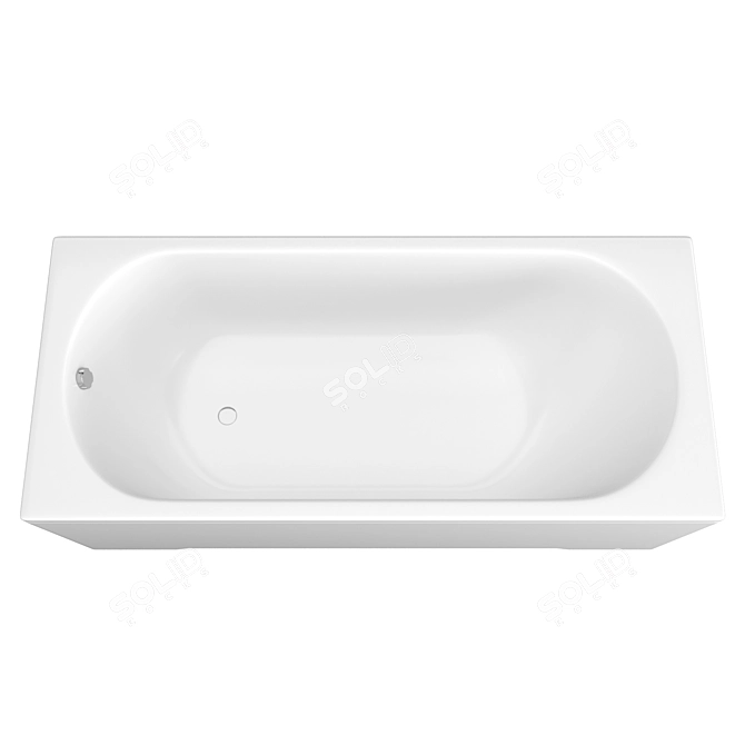 Elegant Betty 180x80 Acrylic Bath 3D model image 1