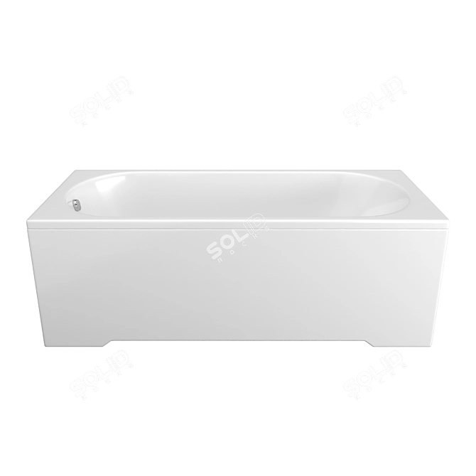 Elegant Betty 180x80 Acrylic Bath 3D model image 3