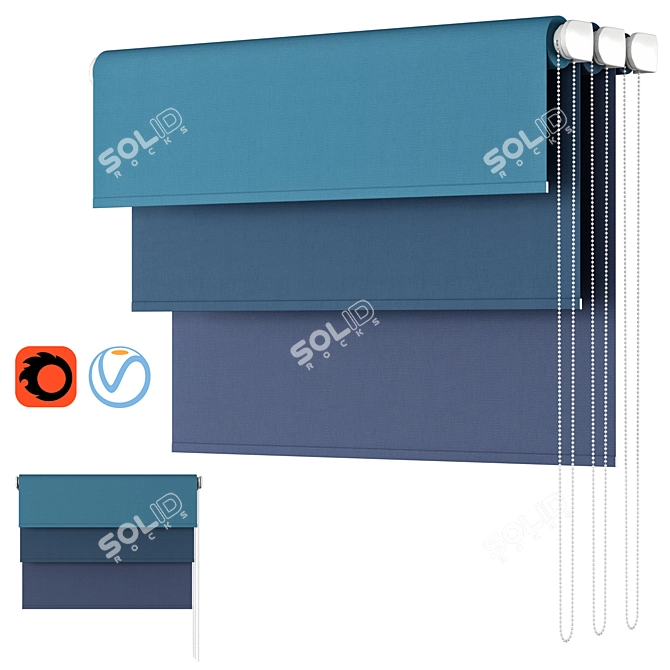 Stockholm Roller Blind - Stylish and Functional 3D model image 1