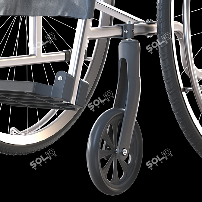 Versatile Hospital Wheelchair - Open & Folded 3D model image 5