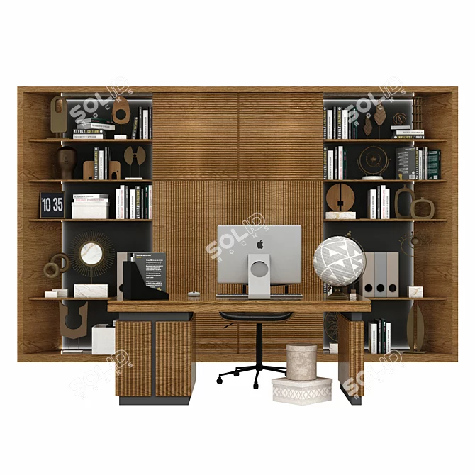 Elegant Office Furniture Set 3D model image 2