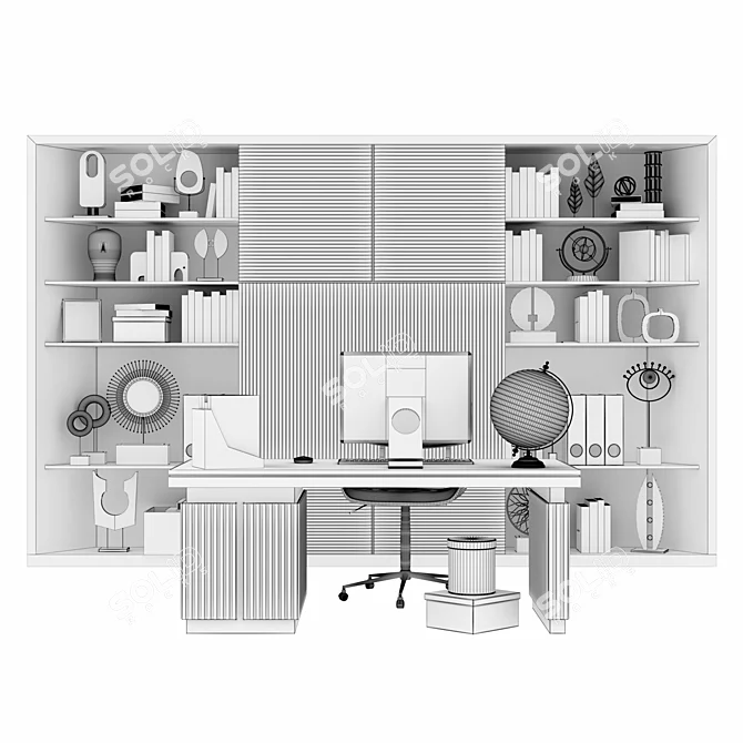 Elegant Office Furniture Set 3D model image 6