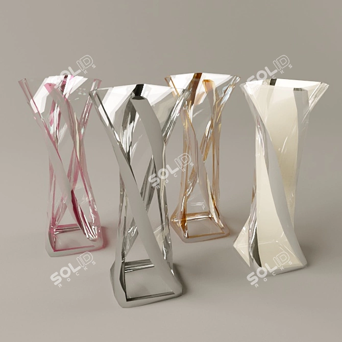 Colorful Glass Vases- Set of 4 3D model image 1