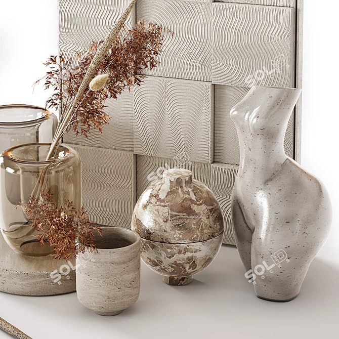 Elegant Decor Set: Panno, Vase & Table Decor 3D model image 3