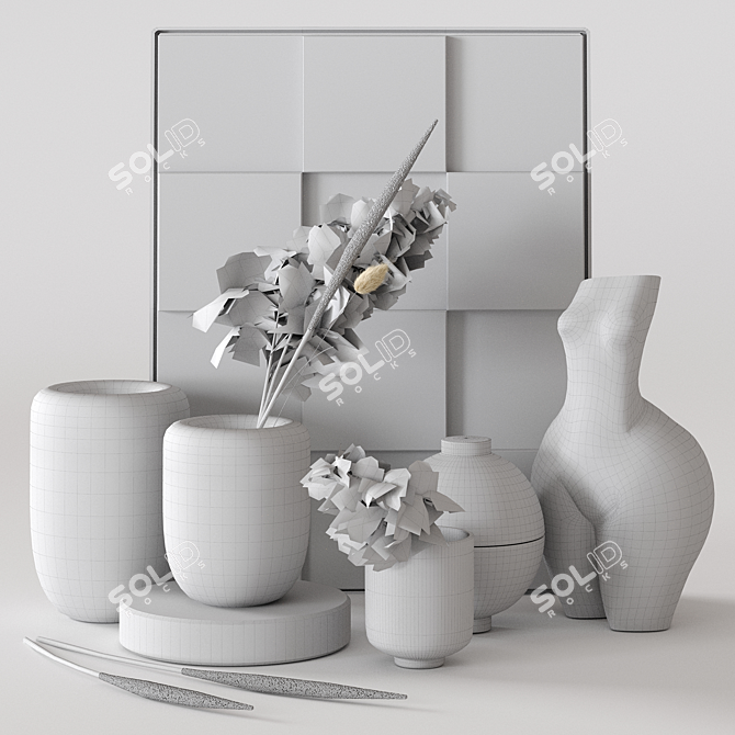 Elegant Decor Set: Panno, Vase & Table Decor 3D model image 4