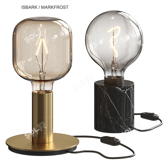 Sleek Brass Table Lamp 3D model image 1