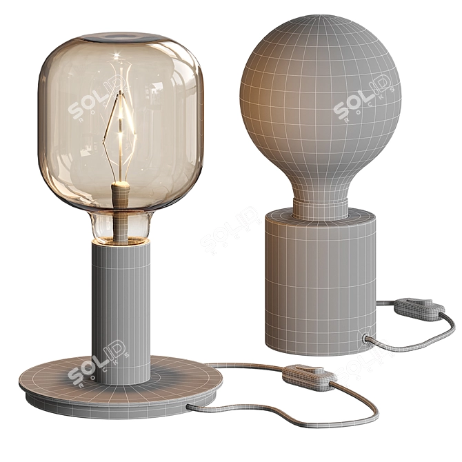 Sleek Brass Table Lamp 3D model image 2