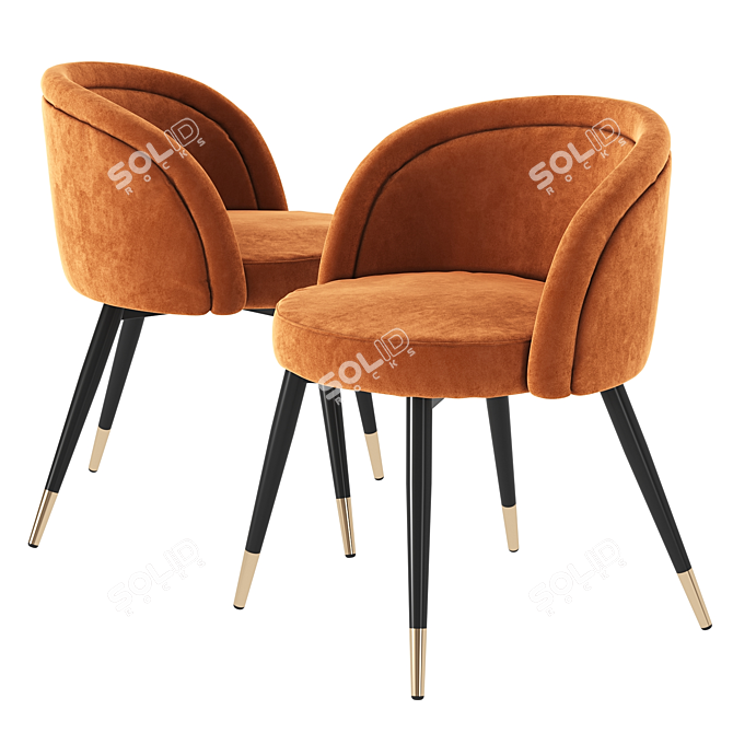 Elegant Eichholtz Chloe Dining Chair Set 3D model image 2