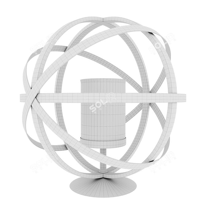 Elegant Noir Metal Sphere Photophore 3D model image 4