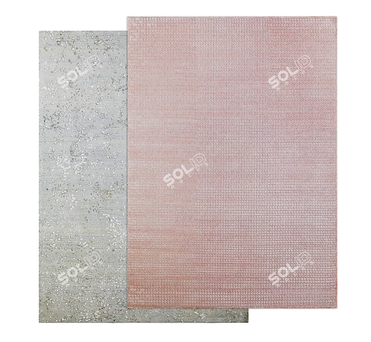 Blush Pale & Swarm Aqua Carpet Set 3D model image 1