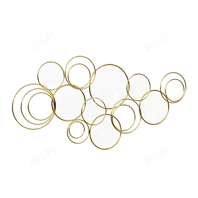 Golden Elegance Wall Decor 3D model image 2