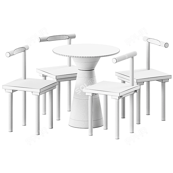 Gaber's Rolling Table & Kristina Dam's Sculptural Chair: Outdoor Oasis 3D model image 3