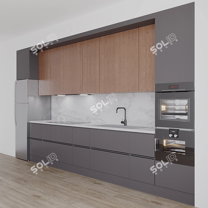 Modern Kitchen with Miele, Gaggenau Appliances 3D model image 2