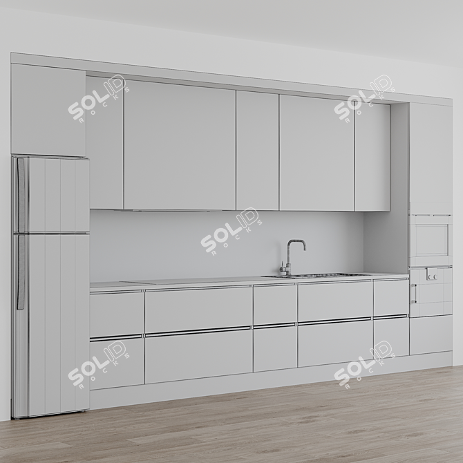 Modern Kitchen with Miele, Gaggenau Appliances 3D model image 3