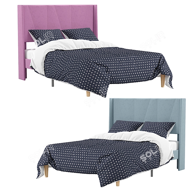 Sleek and Stylish Mercury Bed 3D model image 3