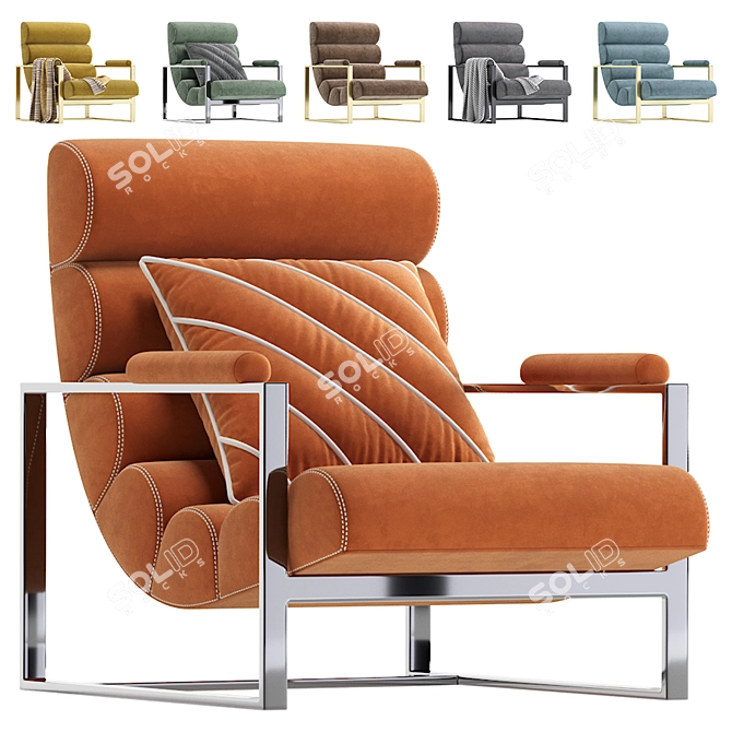 Mid Century Milo Baughman Recliner 3D model image 1