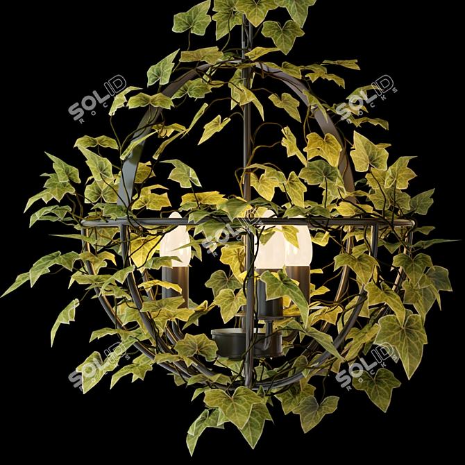 Vintage Industrial Ivy Sphere Chandelier 3D model image 3