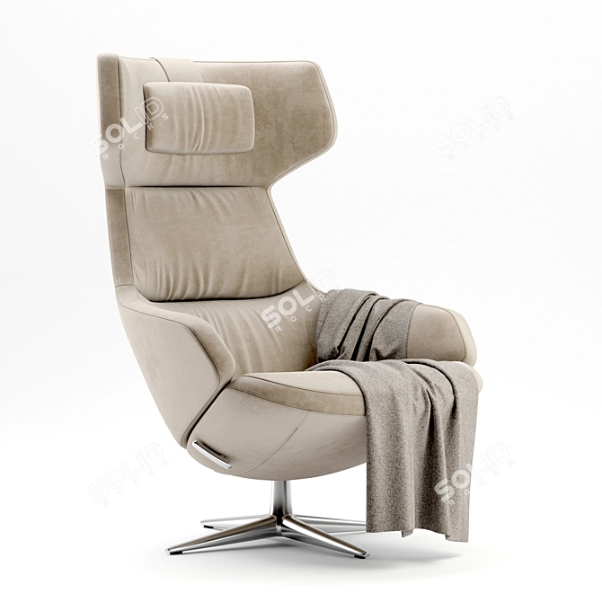 Modern Wing Fabric Armchair: ASTON_CLUB_by_ARPER 3D model image 1