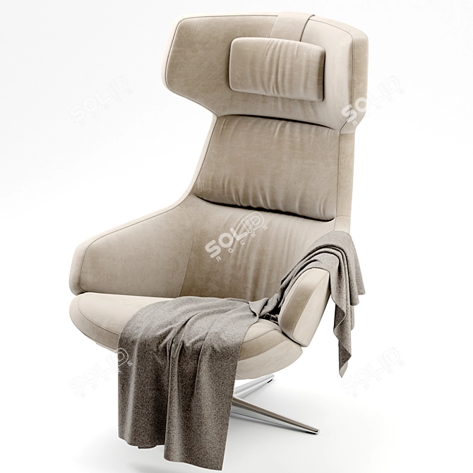 Modern Wing Fabric Armchair: ASTON_CLUB_by_ARPER 3D model image 2