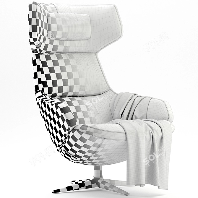 Modern Wing Fabric Armchair: ASTON_CLUB_by_ARPER 3D model image 6