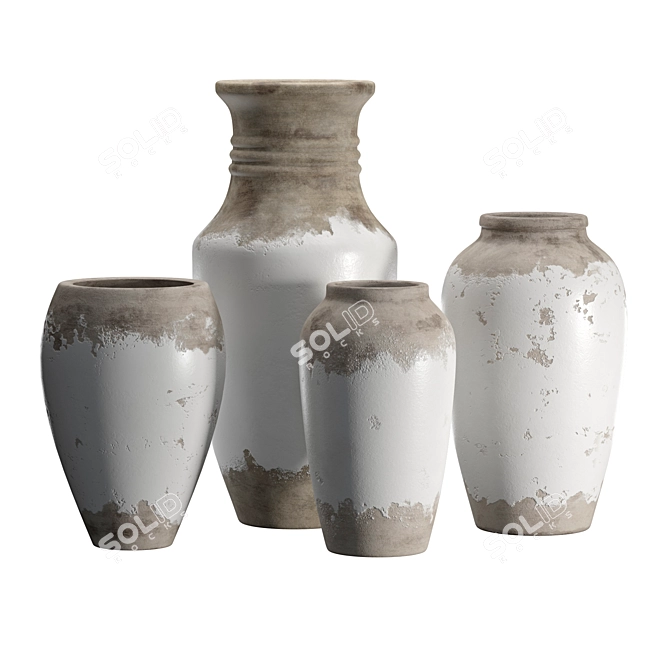 Rustic Siena Ceramic Floor Vases 3D model image 2