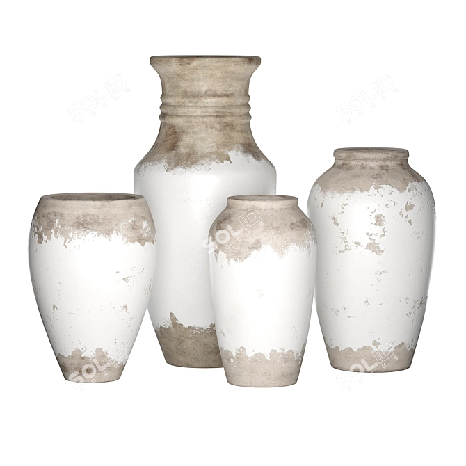 Rustic Siena Ceramic Floor Vases 3D model image 3
