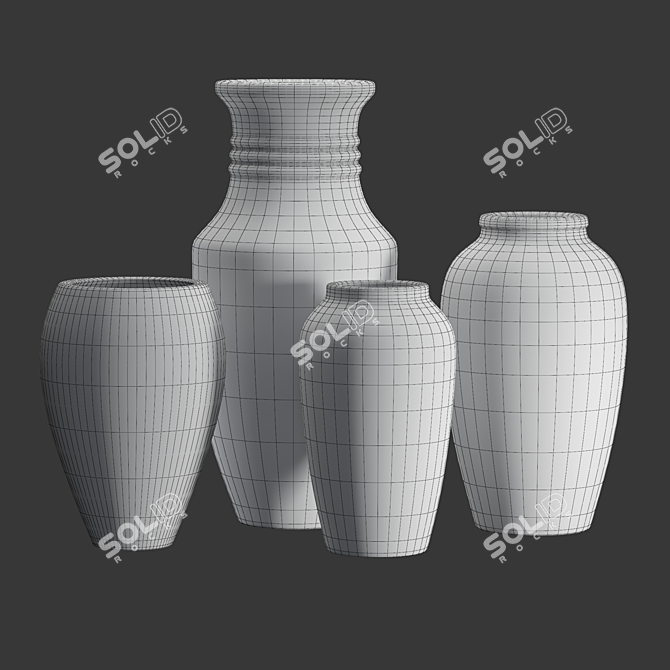 Rustic Siena Ceramic Floor Vases 3D model image 6