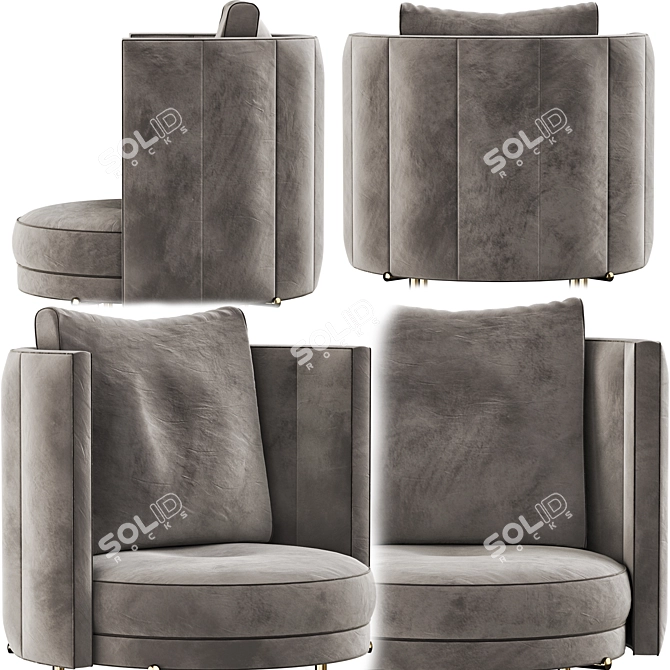 Modern Design Minotti Torii Armchair 3D model image 2