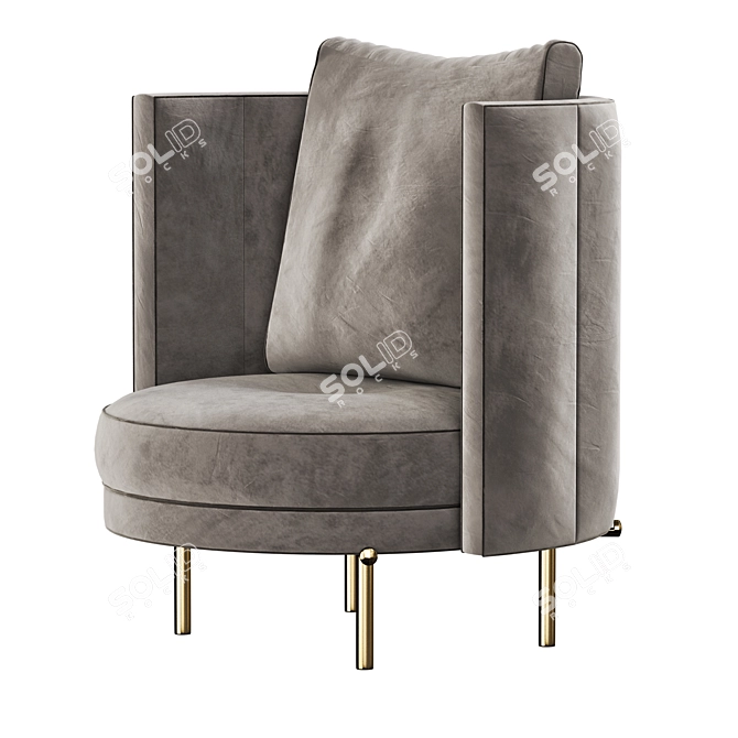 Modern Design Minotti Torii Armchair 3D model image 3