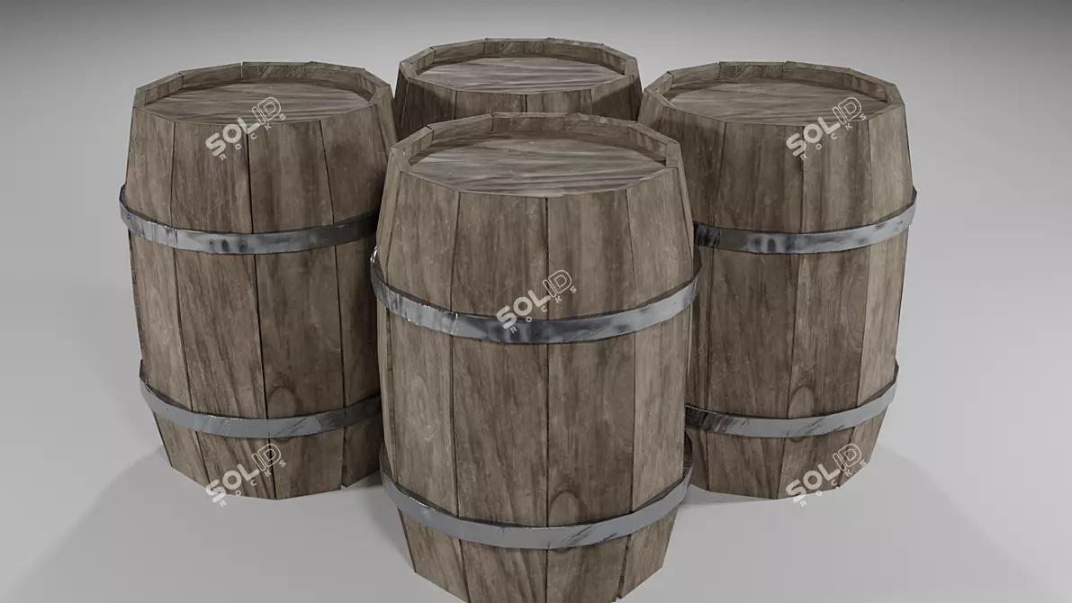 Game Barrel Bundle for UE4 3D model image 1