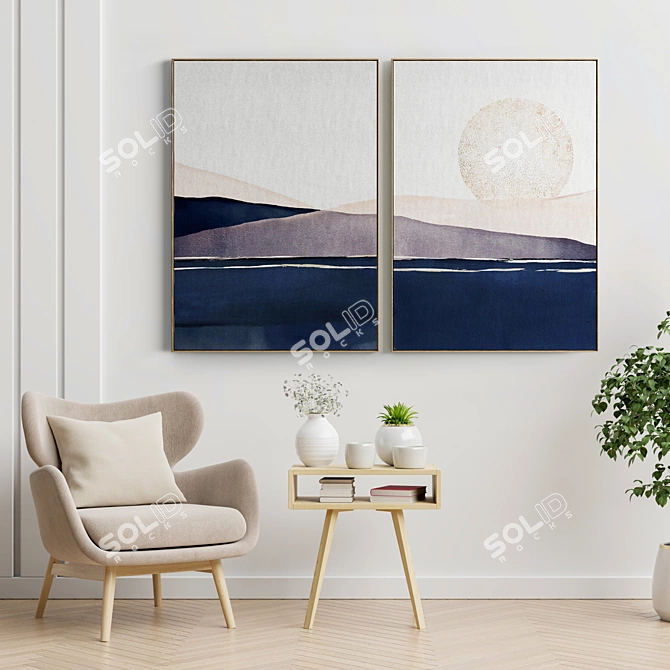 Elegant Frames for Art: Set of 2 3D model image 2