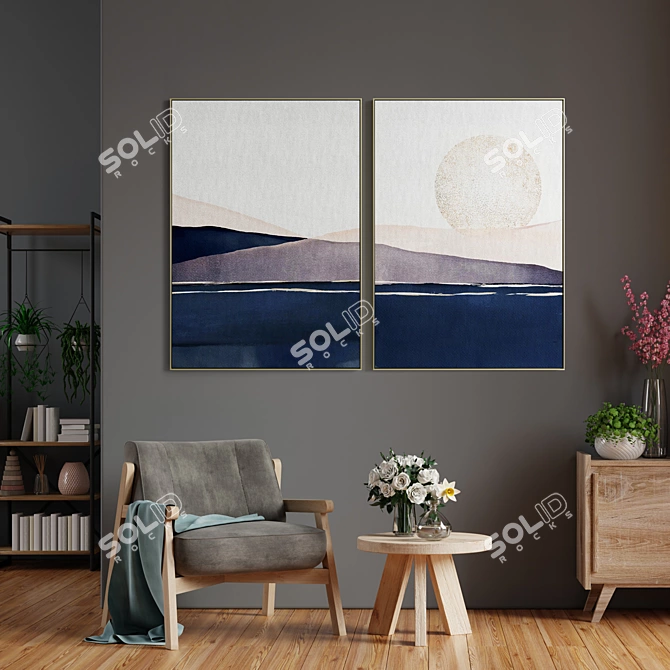 Elegant Frames for Art: Set of 2 3D model image 4