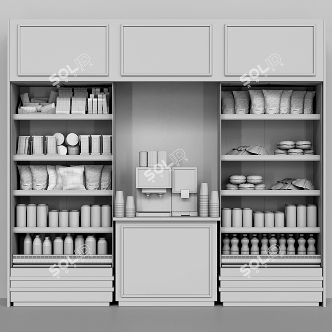 Supermarket Shelf: Coffee, Lemonade, Dessert, Sweets 3D model image 2