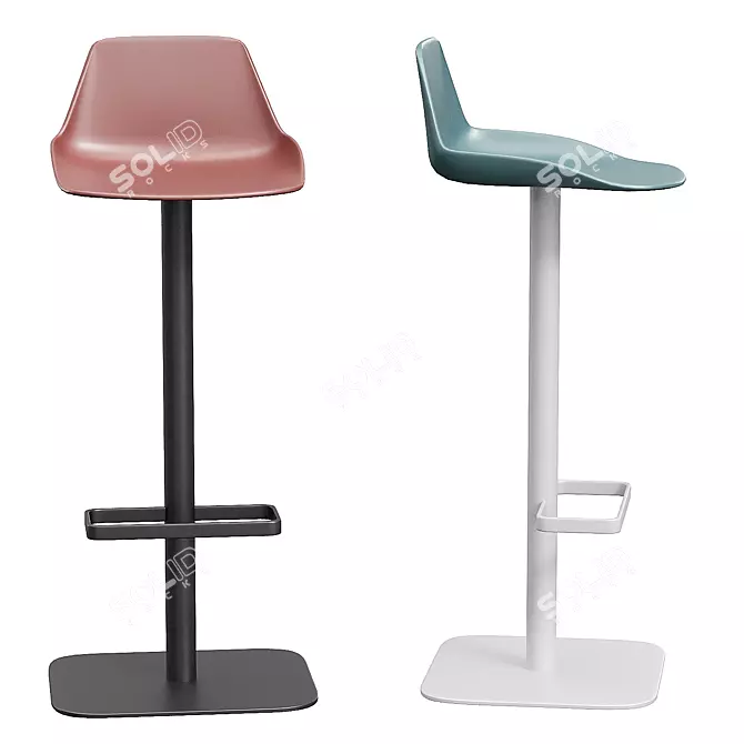 Modern Central Leg Bar Stool 3D model image 1