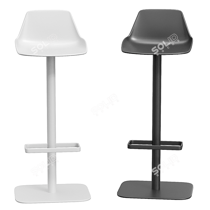 Modern Central Leg Bar Stool 3D model image 2