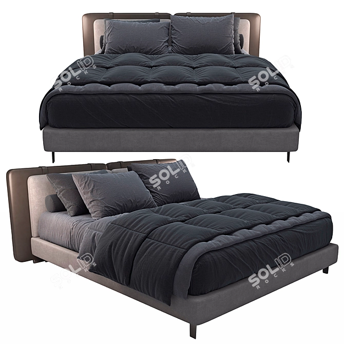 Elegant Tatlin-Soft Bed Minotti 3D model image 1