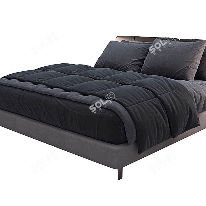 Elegant Tatlin-Soft Bed Minotti 3D model image 2