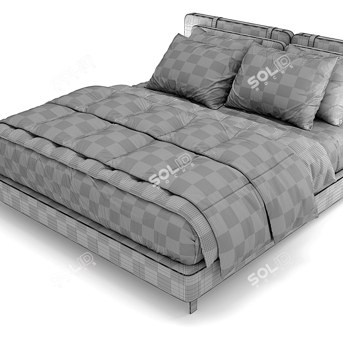 Elegant Tatlin-Soft Bed Minotti 3D model image 3