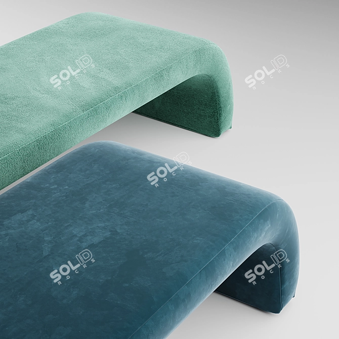 Contemporary Form Bench Seat 3D model image 3