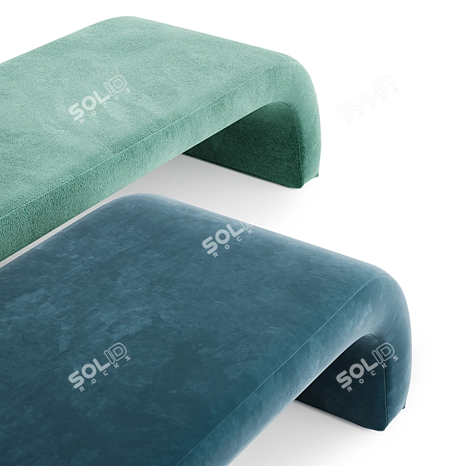 Contemporary Form Bench Seat 3D model image 8