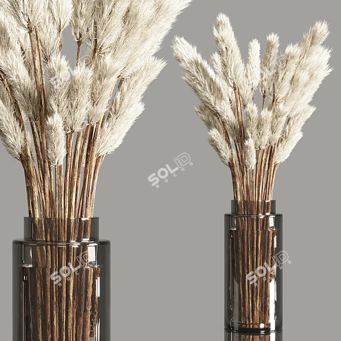 Elegant Dry Plants Bouquet 3D model image 5