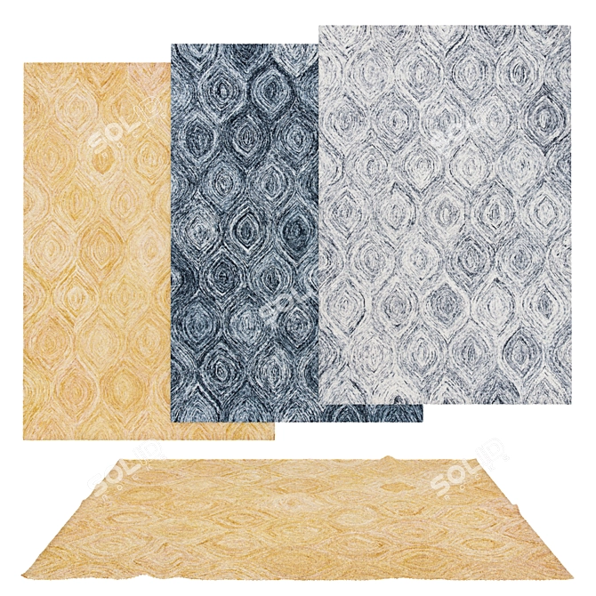 Versatile Rug Set: Varying Textures 3D model image 1