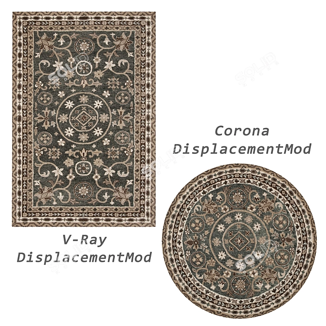 Versatile Rug Set: 8 Stunning Variations 3D model image 2