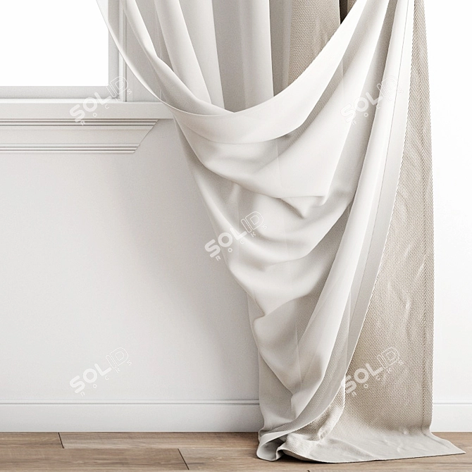 Modern Polygonal Curtain Set 3D model image 4